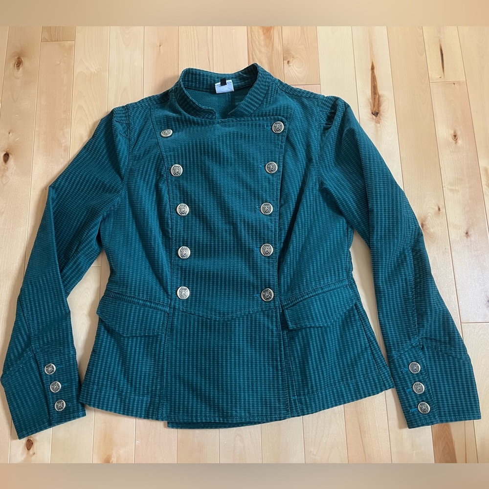 Vintage Double Breasted Corduroy Jacket in Green- Size Medium